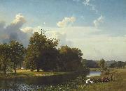 A River Landscape, Westphalia Bierstadt